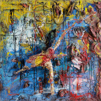 L'ospite,-tecnica-mista,-100x100-cm,-n°21 thumbnail