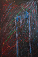 Maschere,-tecnica-mista,-100x150-cm,-n°4 thumbnail